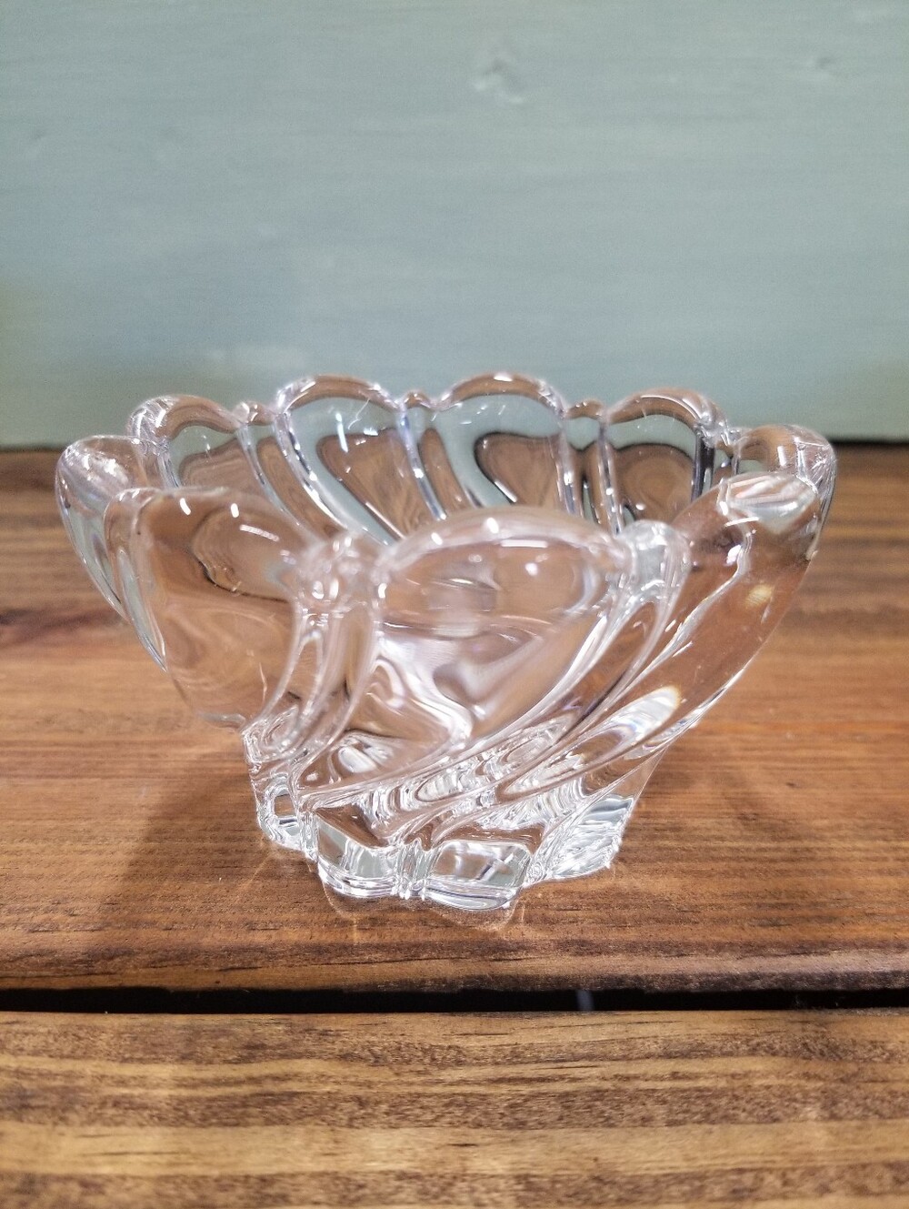 Mikasa Peppermint Clear Crystal Bowl Swirl Germany
